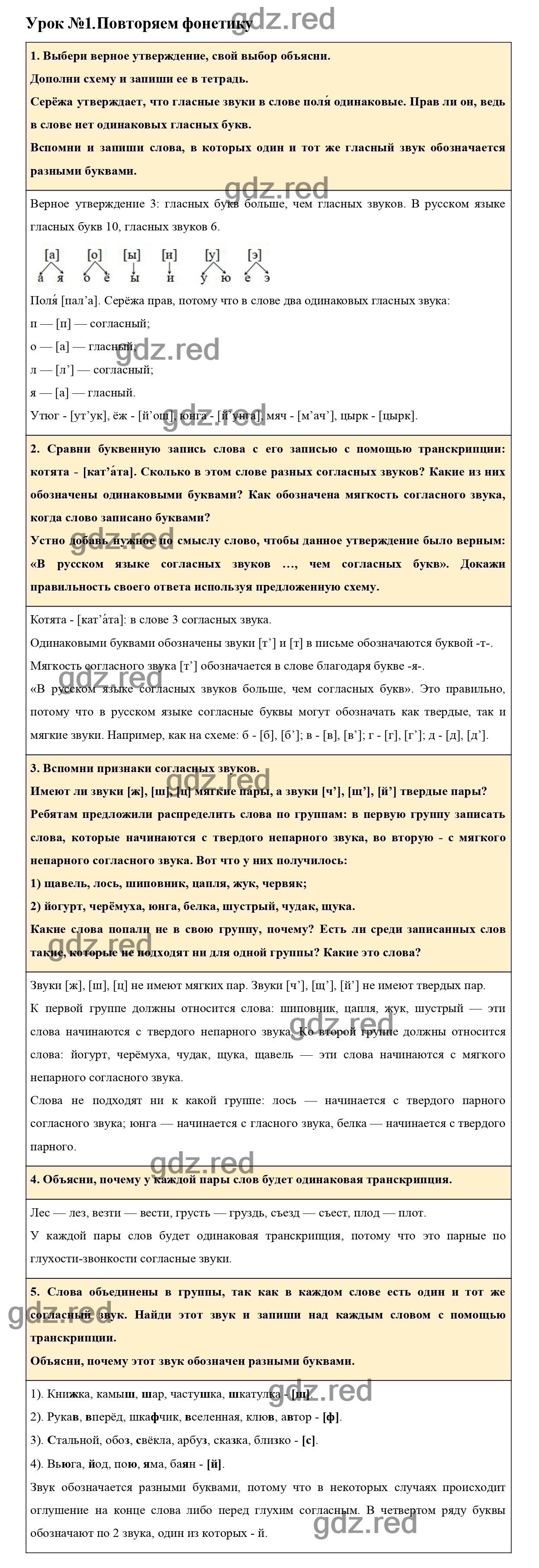 Урок №1 -ГДЗ по Русскому языку для 3 класса Учебник Иванов С.В., Евдокимова  А.О., Кузнецова М.И. Часть 1. - ГДЗ РЕД