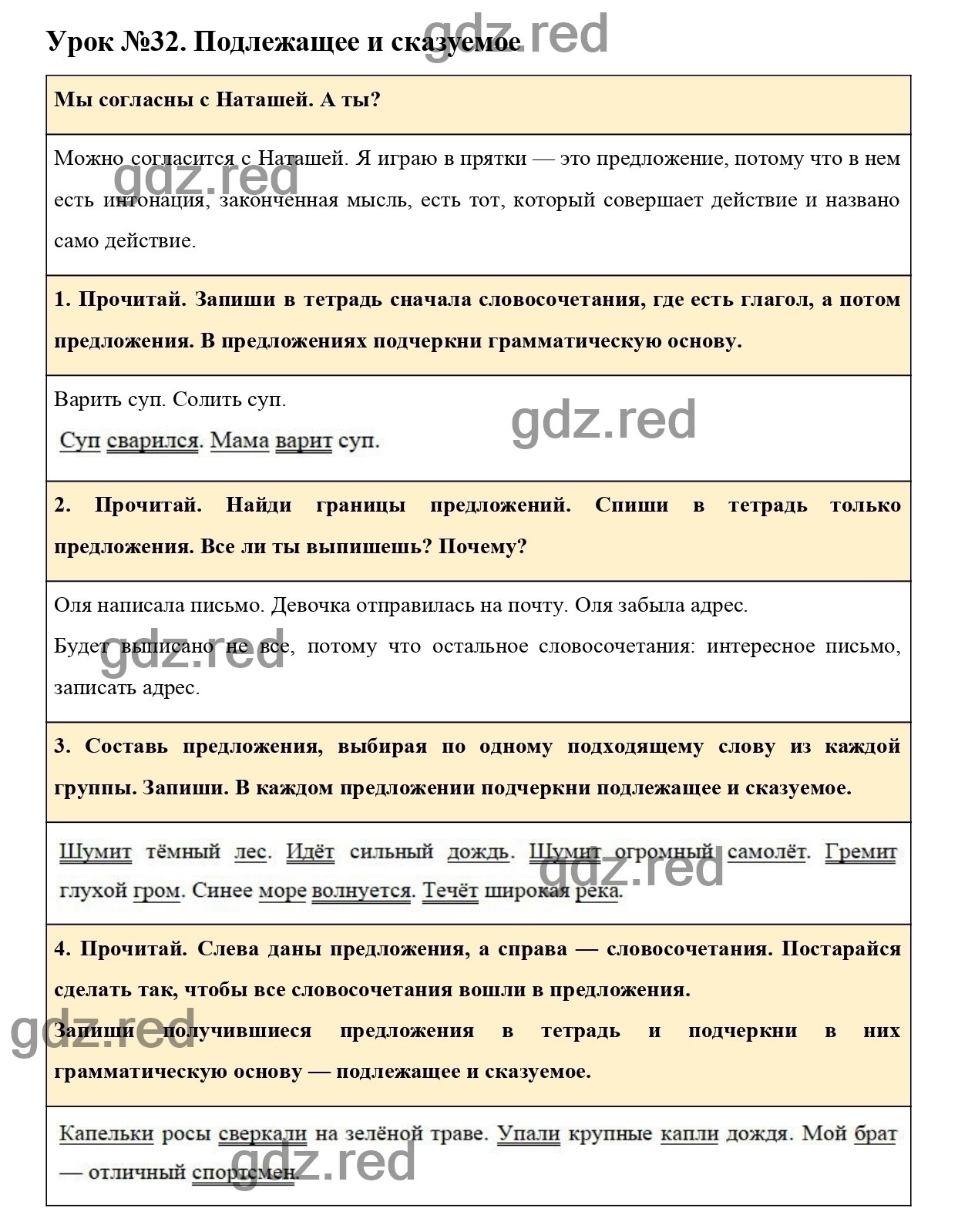 Урок №32 -ГДЗ по Русскому языку для 3 класса Учебник Иванов С.В., Евдокимова  А.О., Кузнецова М.И. Часть 1. - ГДЗ РЕД