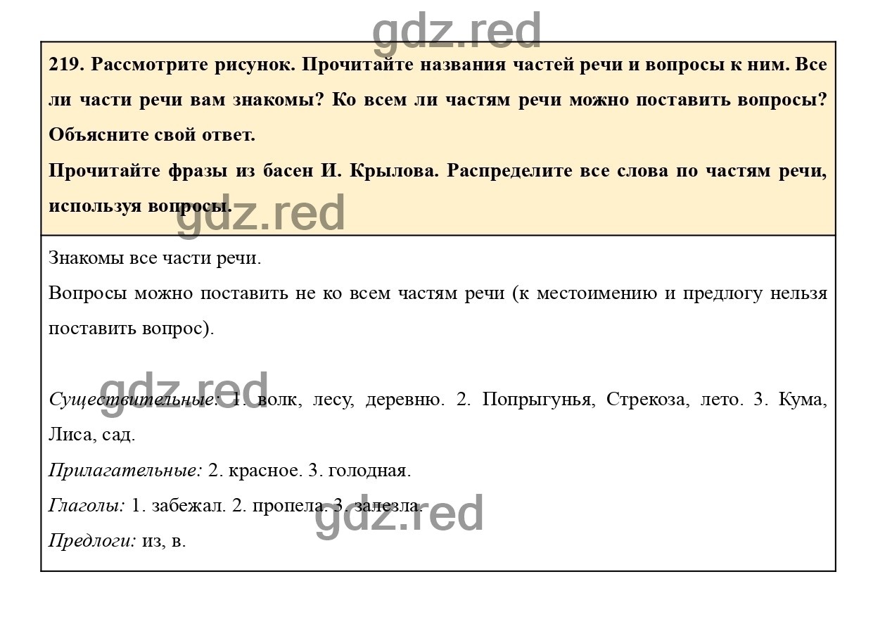 Упражнение 219 - ГДЗ по Русскому языку 3 класс Учебник Климанова,  Бабушкина. Часть 1 - ГДЗ РЕД