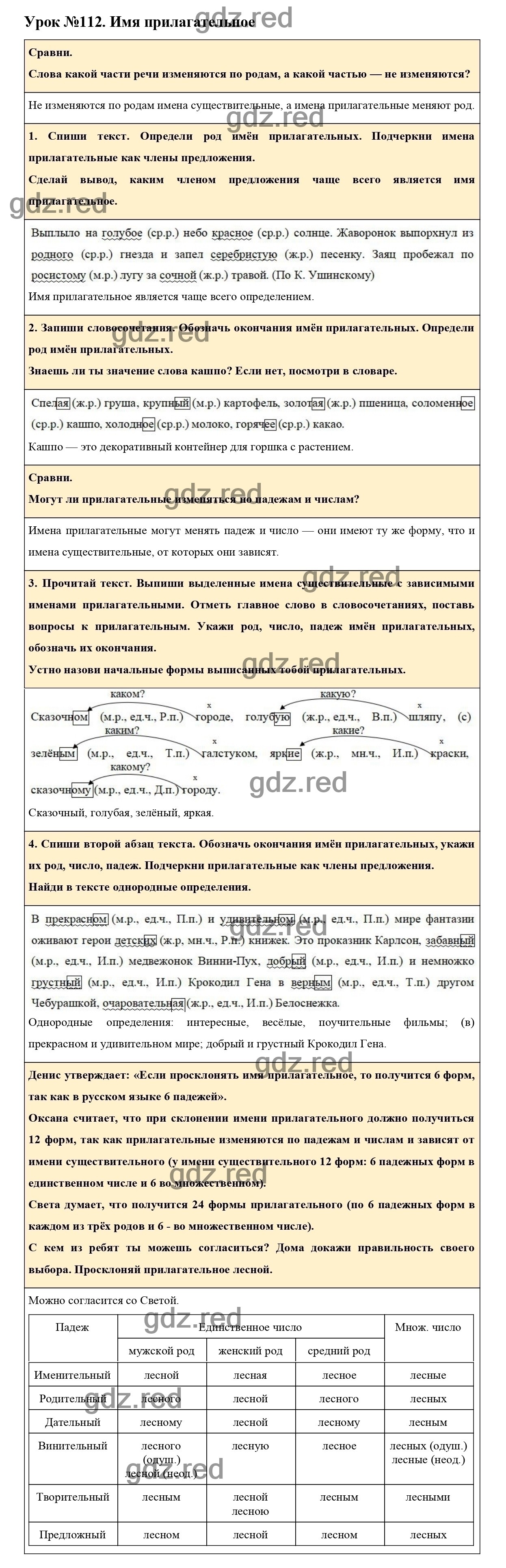 Урок №112 -ГДЗ по Русскому языку для 3 класса Учебник Иванов С.В.,  Евдокимова А.О., Кузнецова М.И. Часть 2. - ГДЗ РЕД