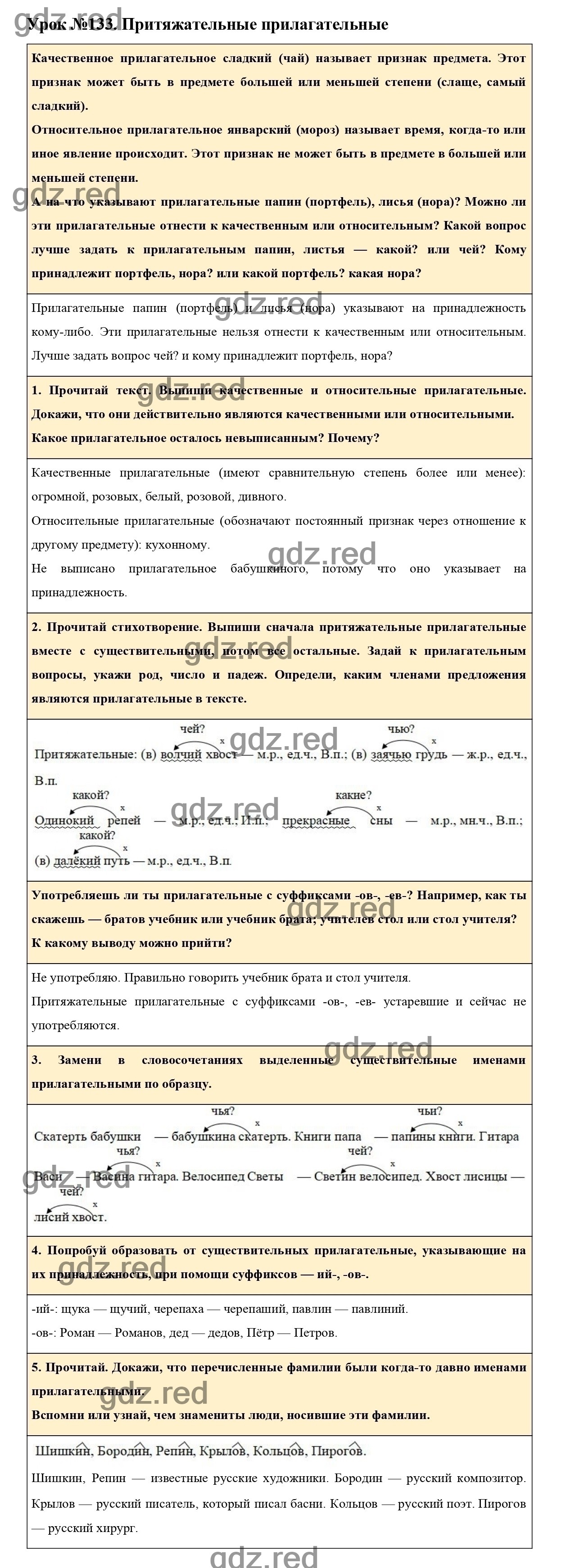 Урок №133 -ГДЗ по Русскому языку для 3 класса Учебник Иванов С.В.,  Евдокимова А.О., Кузнецова М.И. Часть 2. - ГДЗ РЕД