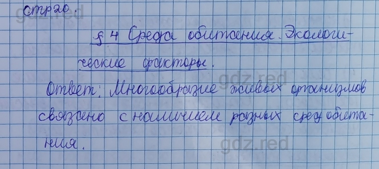 Параграф 4- ГДЗ Биология 5 класс Учебник Сивоглазов, Плешаков - ГДЗ РЕД