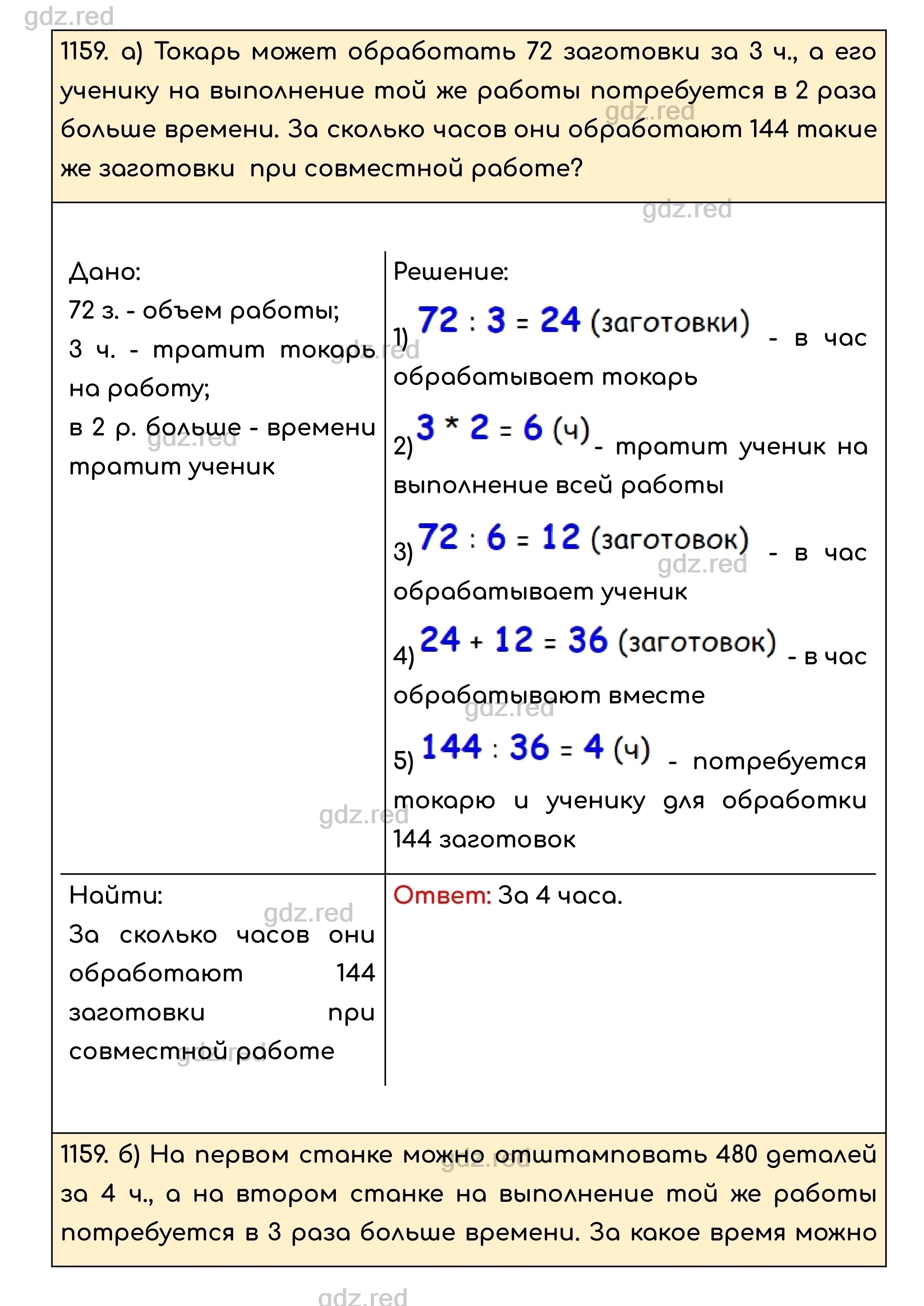 Номер 1159 - ГДЗ по Математике для 5 класса Учебник Никольский, Потапов,  Решетников, Шевкин - ГДЗ РЕД