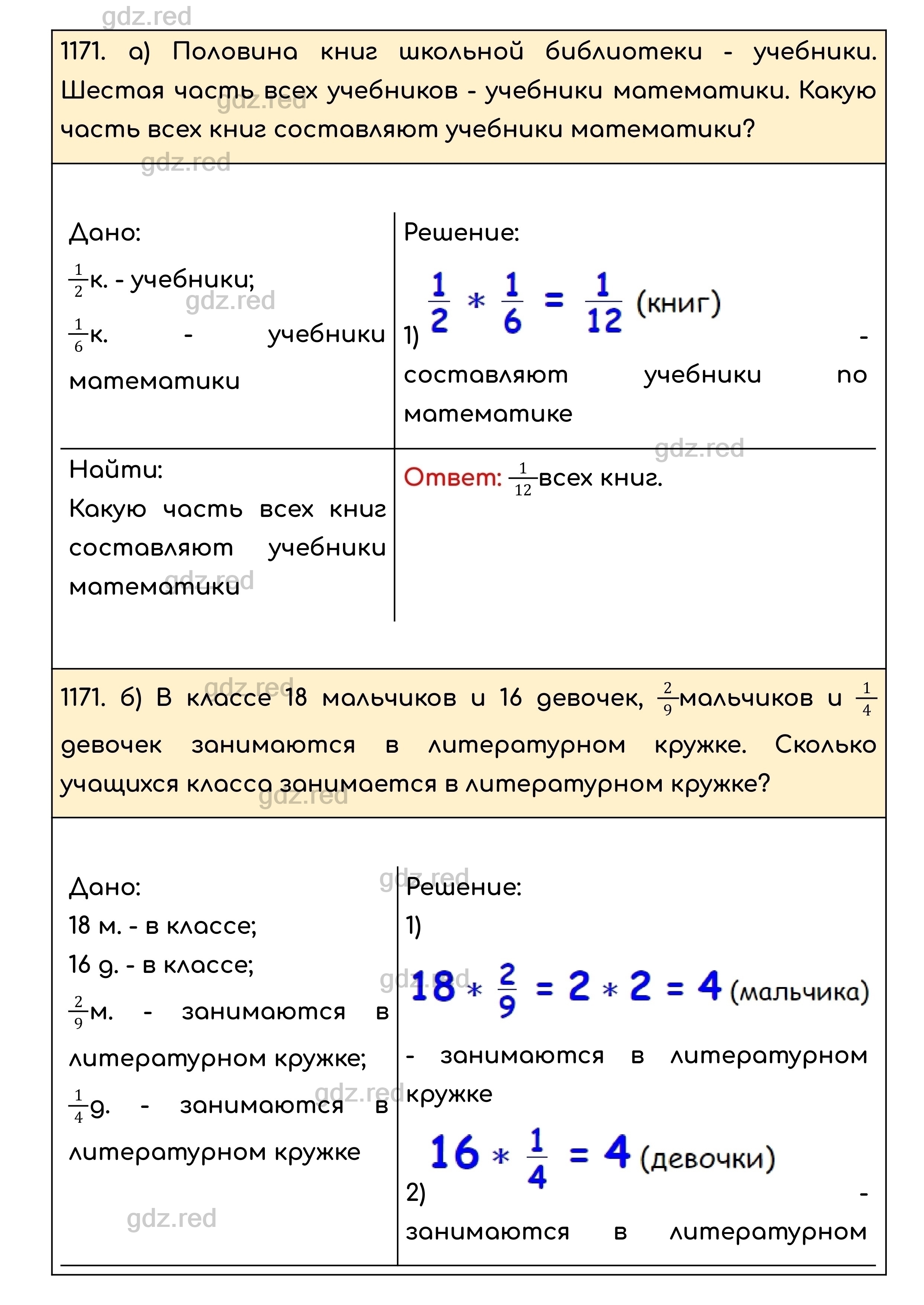 Номер 1171 - ГДЗ по Математике для 5 класса Учебник Никольский, Потапов,  Решетников, Шевкин - ГДЗ РЕД