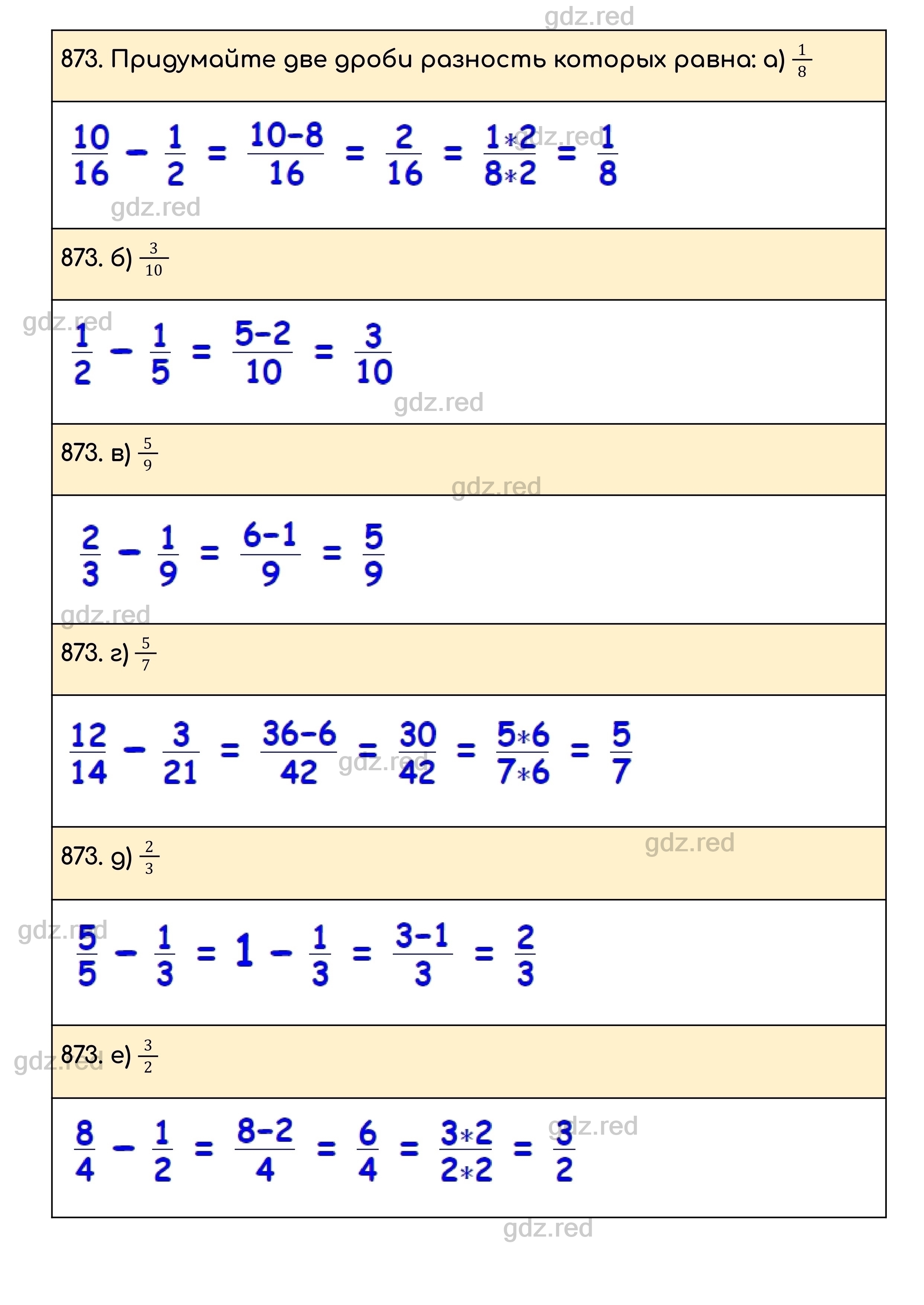 Номер 873 - ГДЗ по Математике для 5 класса Учебник Никольский, Потапов,  Решетников, Шевкин - ГДЗ РЕД
