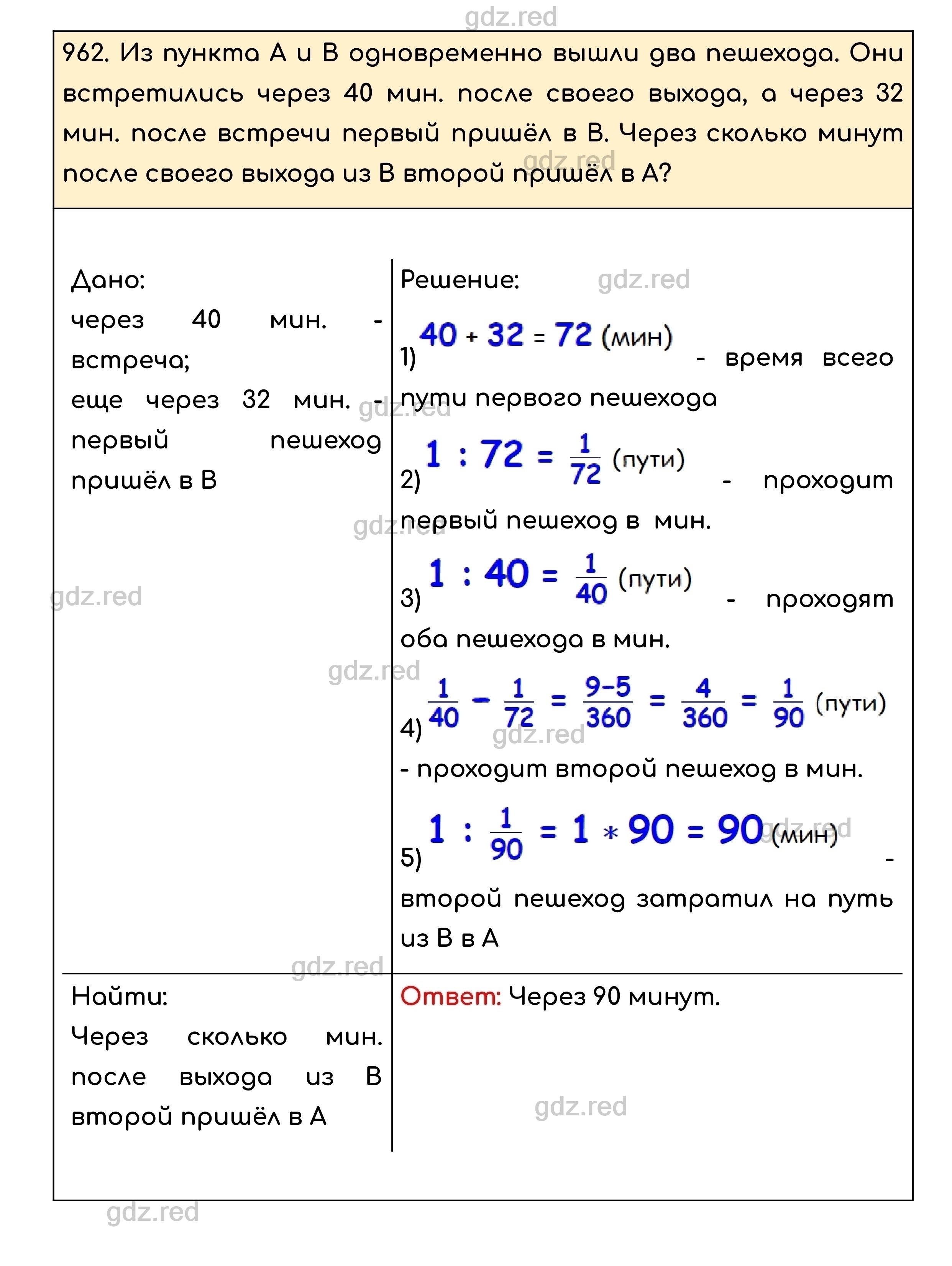 Номер 962 - ГДЗ по Математике для 5 класса Учебник Никольский, Потапов,  Решетников, Шевкин - ГДЗ РЕД