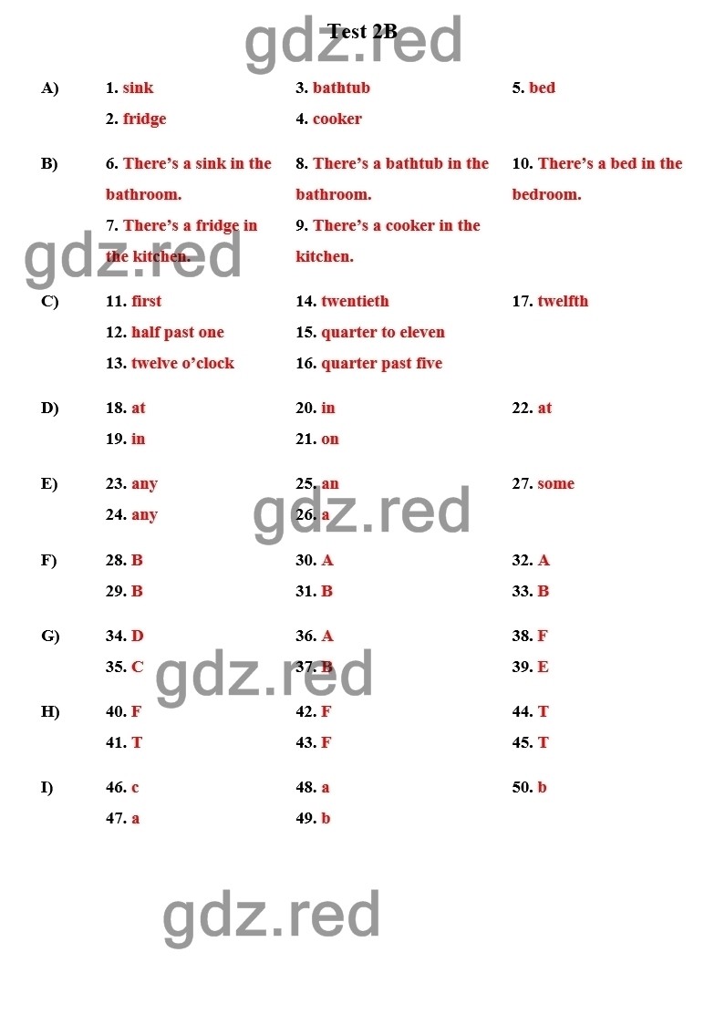 Test 2B — ГДЗ по Английскому языку для 6 класса Test Booklet Spotlight  Ваулина Ю.Е., Дули Дженни, Подоляко О.Е. Tests - ГДЗ РЕД