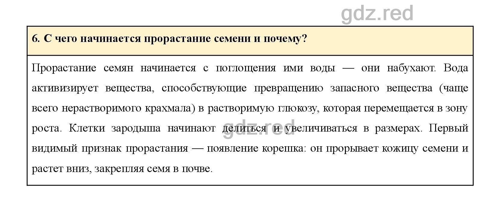 Вопрос 6 Параграф 18 - ГДЗ по Биологии 6 класс Учебник Сонин, Сонина - ГДЗ  РЕД