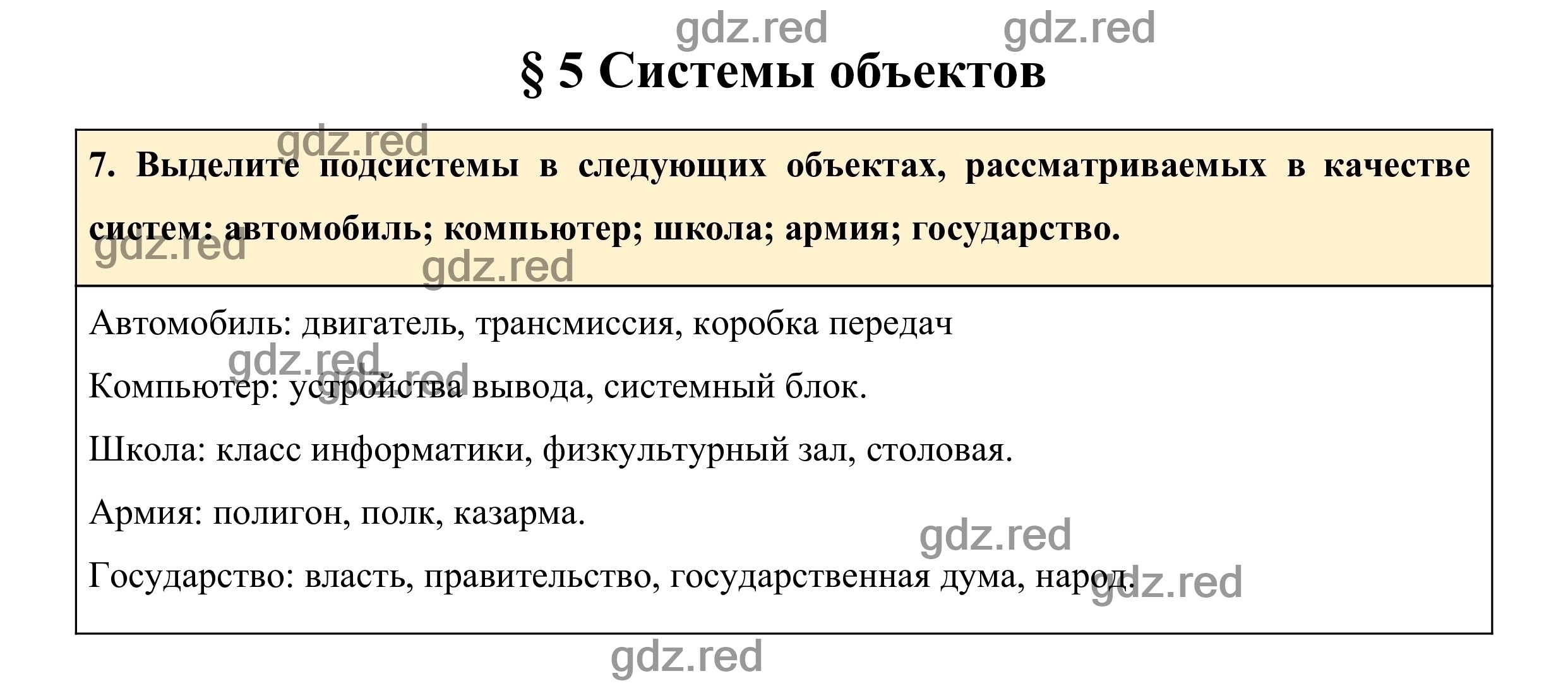 Вопрос 7 - ГДЗ по Информатике для 6 класса Учебник Босова Л.Л., Босова А.Ю.  Параграф 5. - ГДЗ РЕД