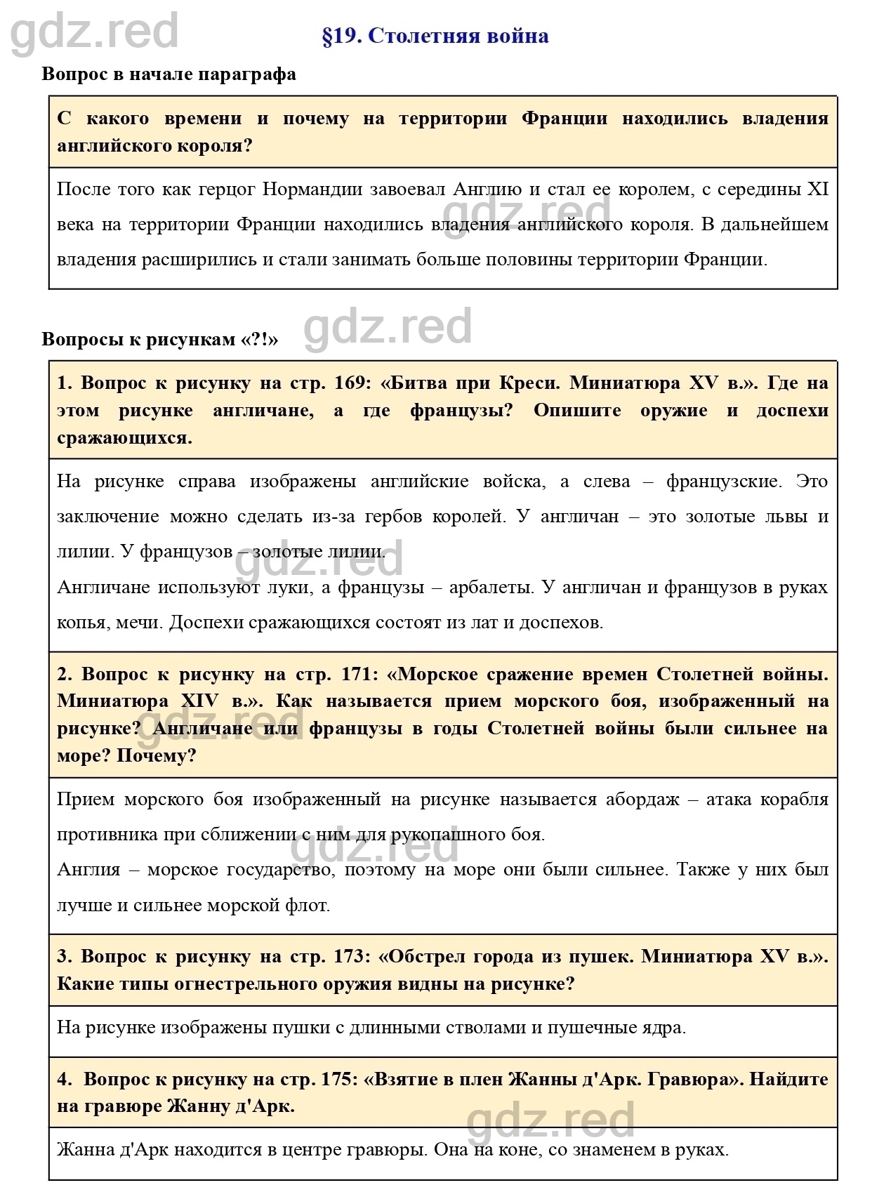 Вопросы к параграфу 19 - ГДЗ по Истории 6 класс Учебник Агибалова, Донской  - ГДЗ РЕД