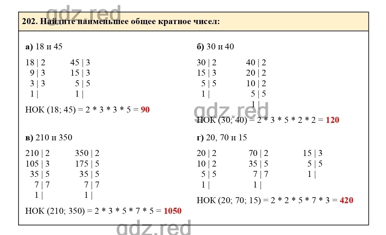 Номер 202 - ГДЗ по Математике для 6 класса Учебник Виленкин, Жохов,  Чесноков, Шварцбурд Часть 1. - ГДЗ РЕД