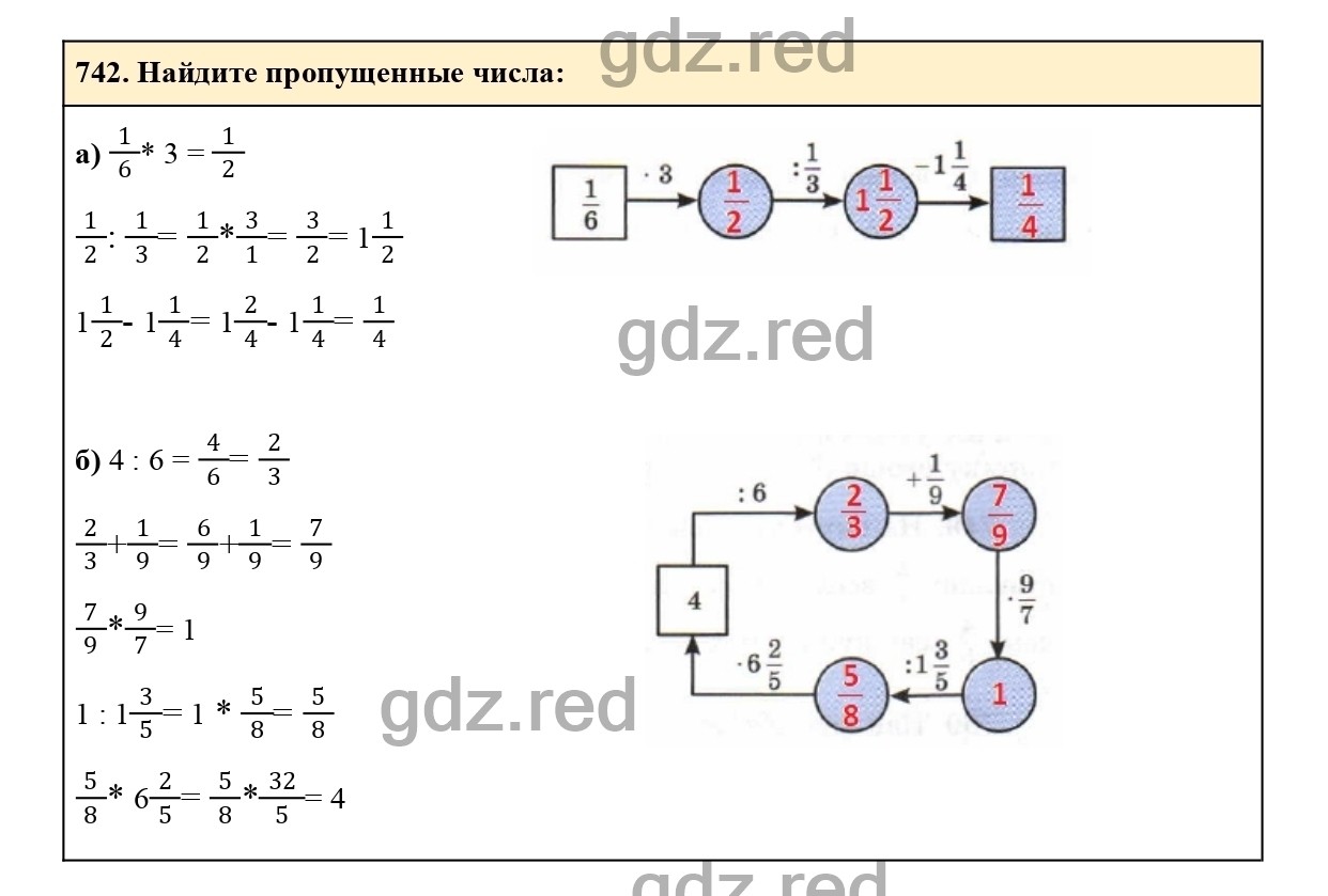 Номер 742 - ГДЗ по Математике для 6 класса Учебник Виленкин, Жохов,  Чесноков, Шварцбурд Часть 1. - ГДЗ РЕД