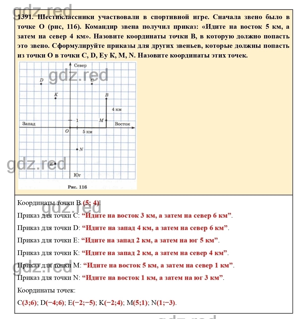 Номер 1391 - ГДЗ по Математике для 6 класса Учебник Виленкин, Жохов,  Чесноков, Шварцбурд Часть 2. - ГДЗ РЕД