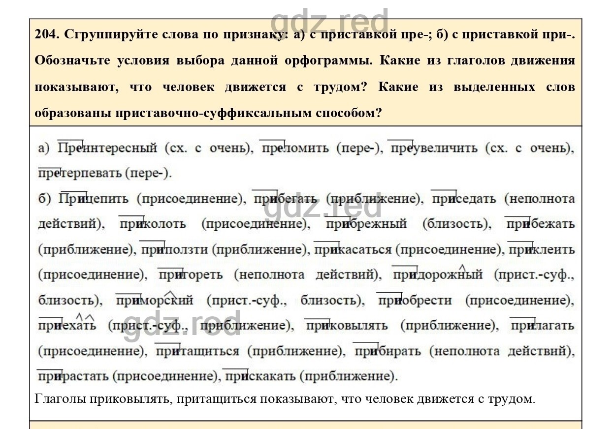 гдз русский 6 ладыженская 204 (98) фото