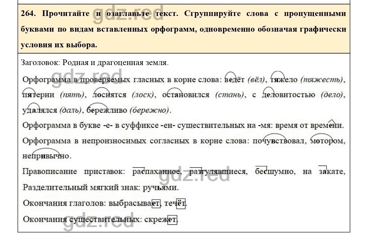 Упражнение 264 - ГДЗ по Русскому языку 6 класс Учебник Ладыженская. Часть 1  - ГДЗ РЕД