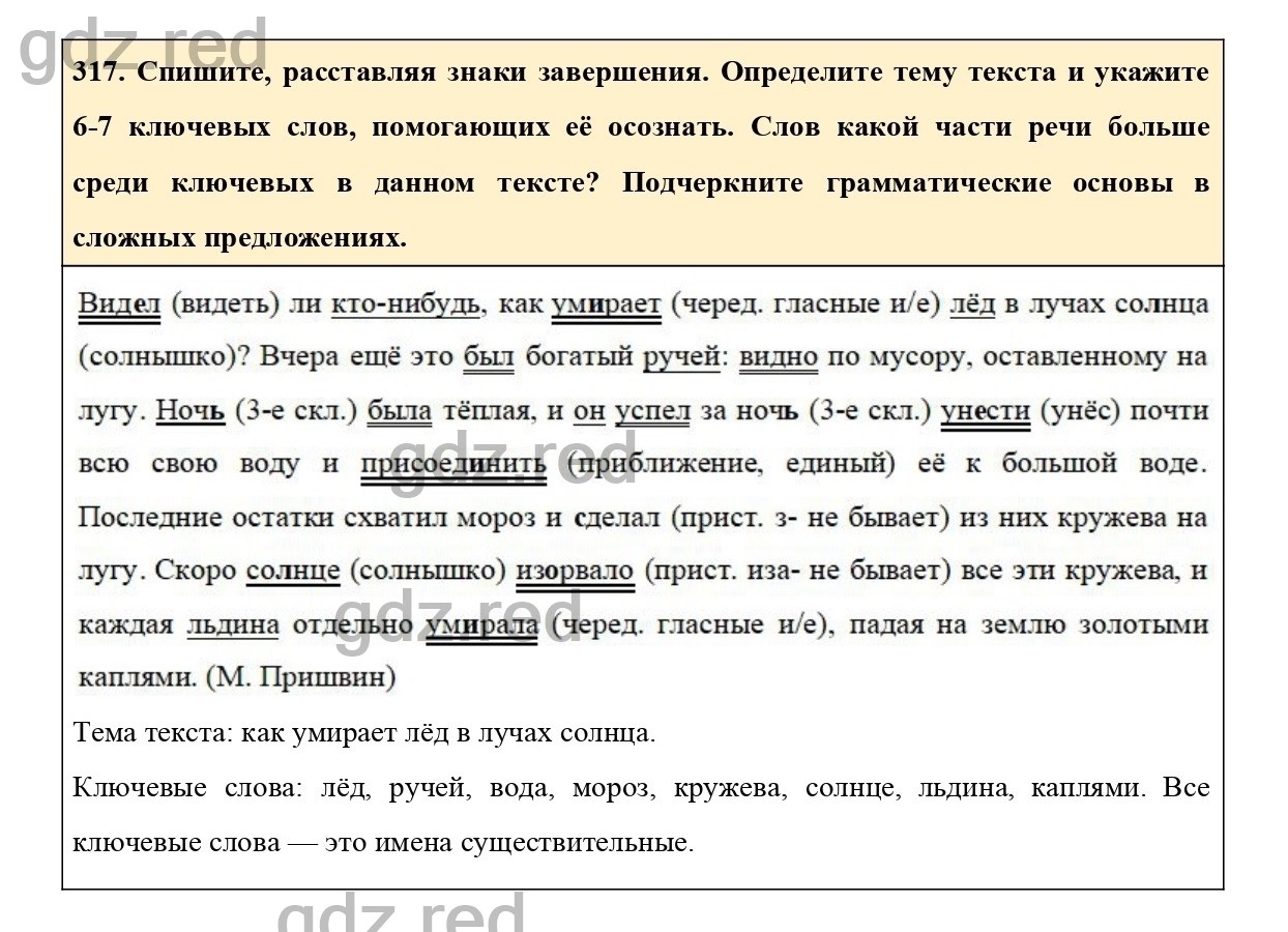 Упражнение 317 - ГДЗ по Русскому языку 6 класс Учебник Ладыженская. Часть 1  - ГДЗ РЕД