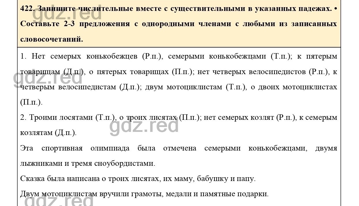 Упражнение 422 - ГДЗ по Русскому языку 6 класс Учебник Ладыженская. Часть 2  - ГДЗ РЕД