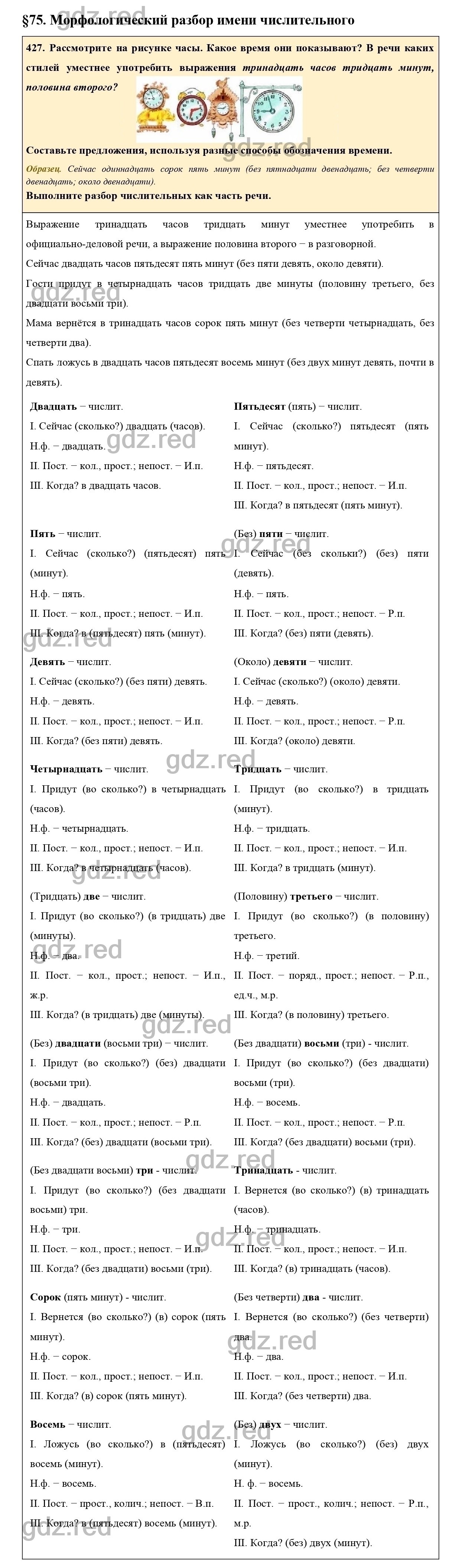 Упражнение 427 - ГДЗ по Русскому языку 6 класс Учебник Ладыженская. Часть 2  - ГДЗ РЕД