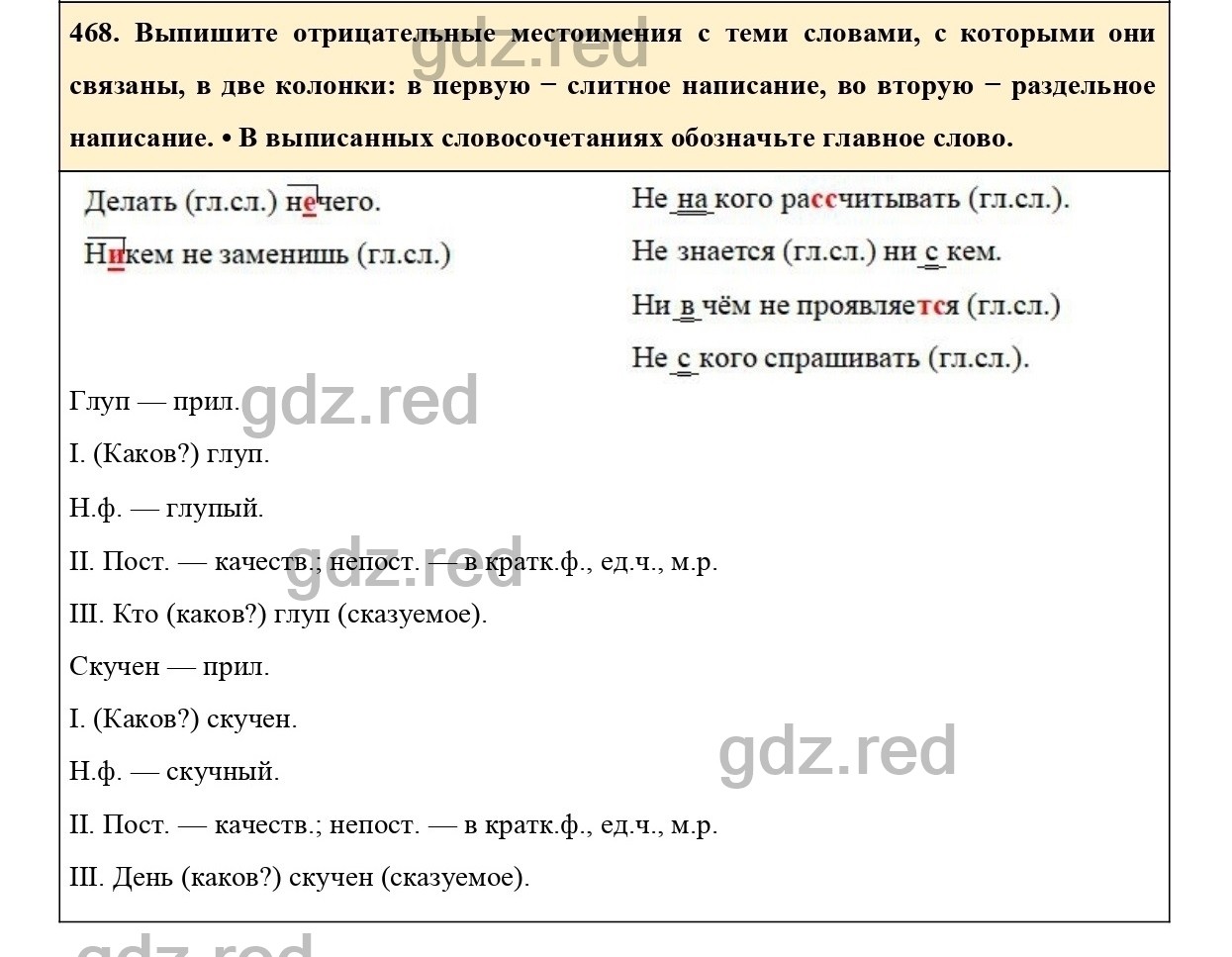 Упражнение 468 - ГДЗ по Русскому языку 6 класс Учебник Ладыженская. Часть 2  - ГДЗ РЕД