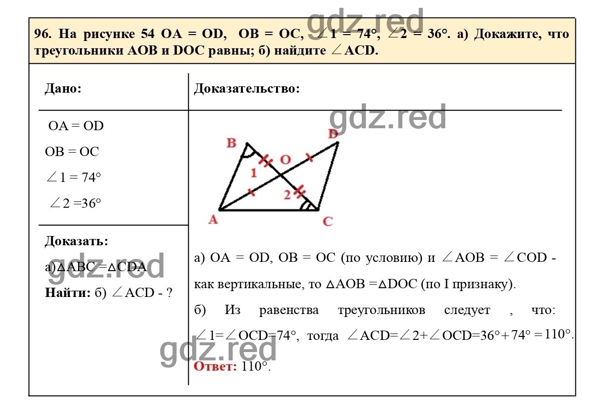 Номер 96 - ГДЗ по Геометрии для 7-9 класса Учебник Атанасян, Позняк,  Кадомцев, Бутузов - ГДЗ РЕД