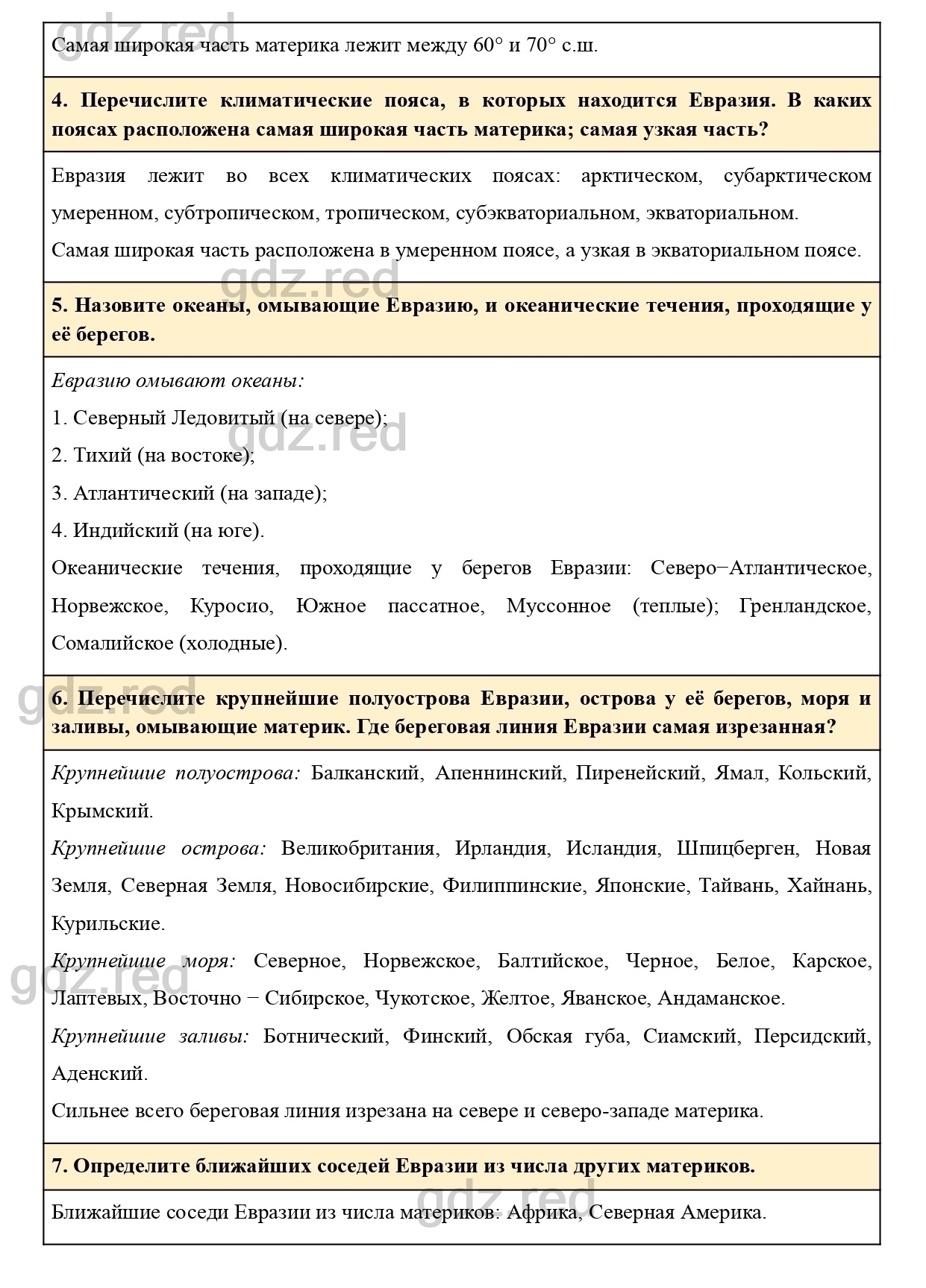 Вопросы к параграфу 18- ГДЗ География 7 класс Учебник Климанова, Климанов -  ГДЗ РЕД