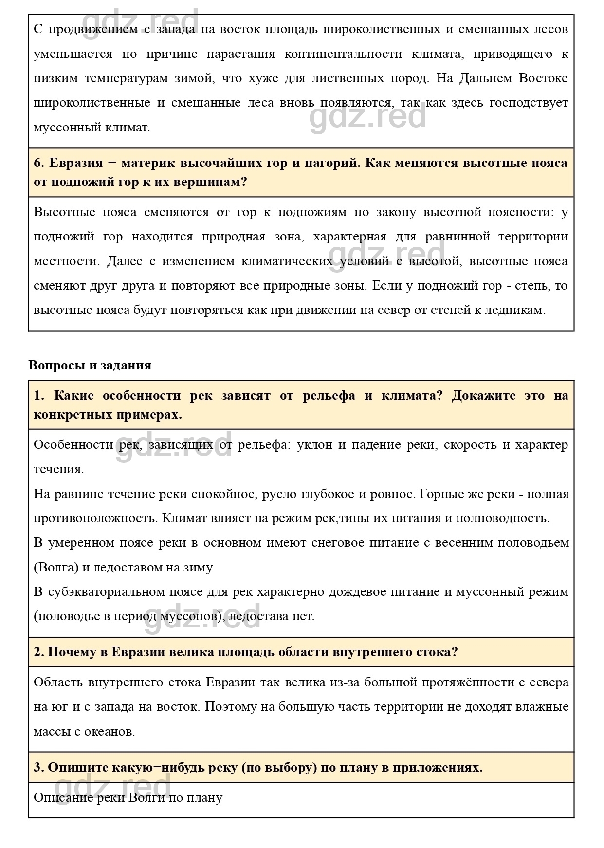 Вопросы к параграфу 21- ГДЗ География 7 класс Учебник Климанова, Климанов -  ГДЗ РЕД