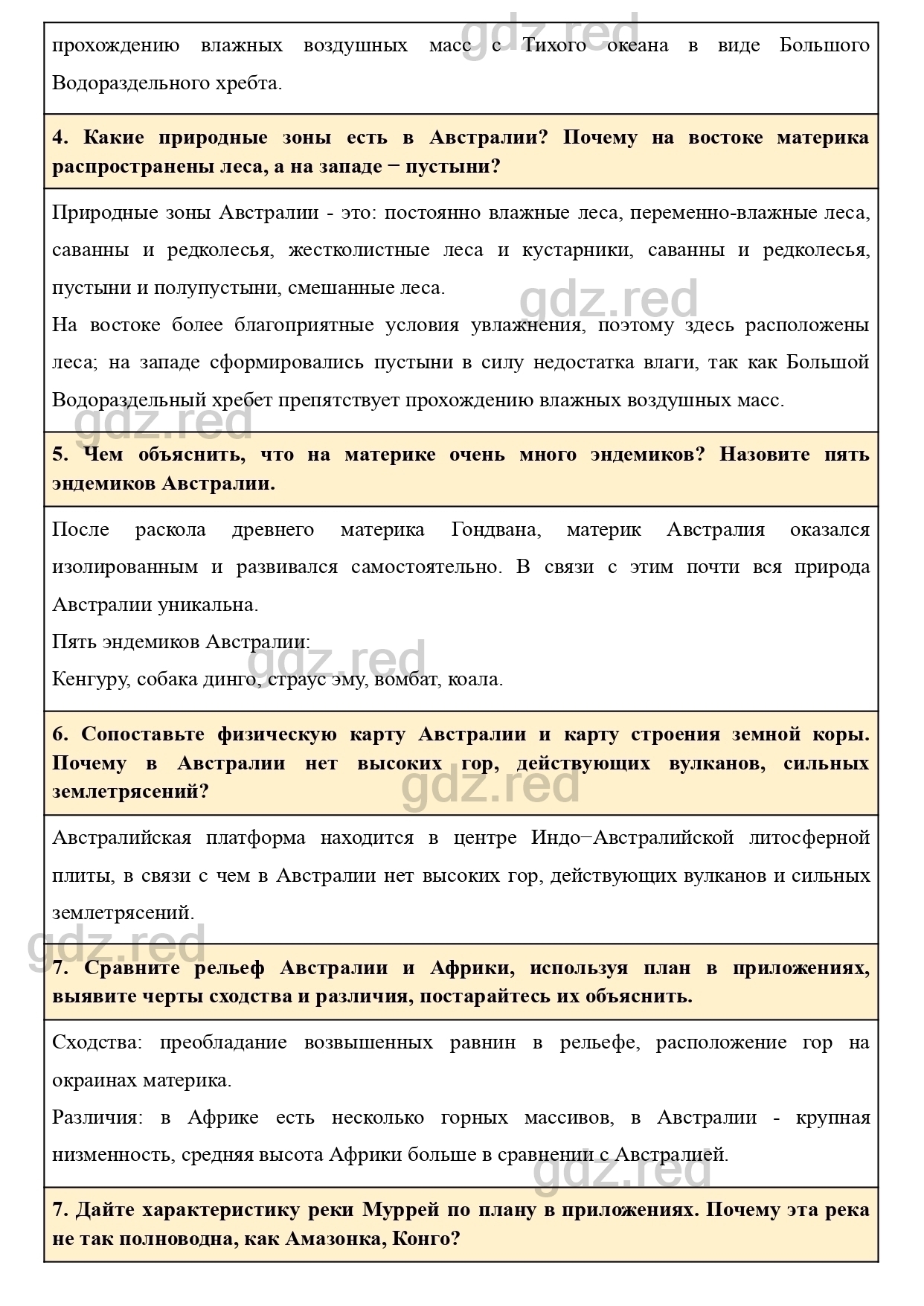 Вопросы к параграфу 53- ГДЗ География 7 класс Учебник Климанова, Климанов -  ГДЗ РЕД