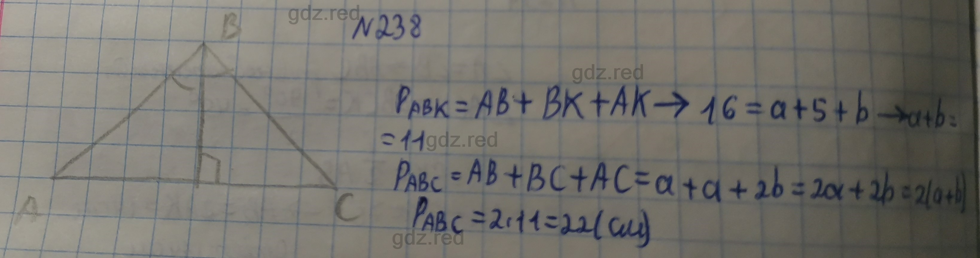 Номер 238- ГДЗ по Геометрии 7 класс Учебник Мерзляк, Якир, Полонский - ГДЗ  РЕД