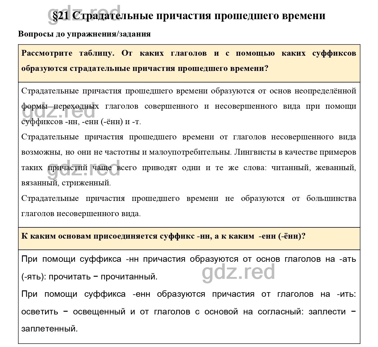 Вопросы к параграфу 21 - ГДЗ по Русскому языку 7 класс Учебник Ладыженская  - ГДЗ РЕД