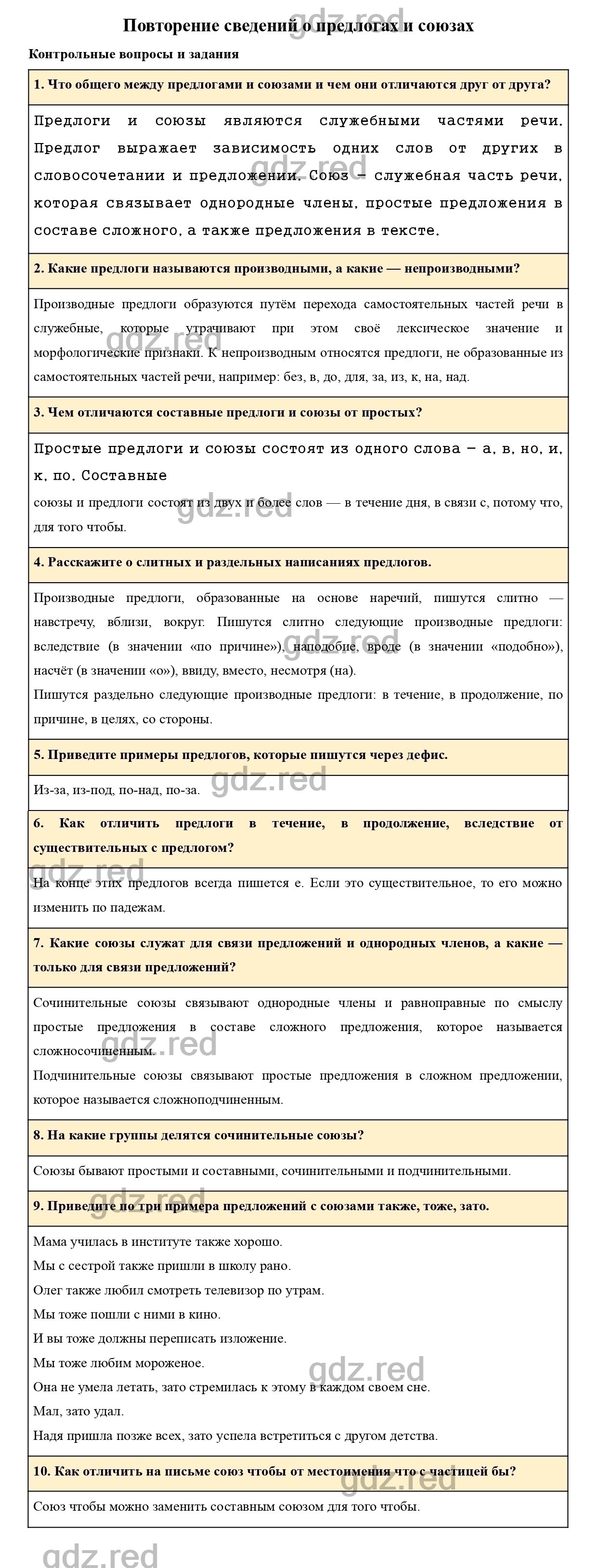 Контрольные вопросы и задания страница 162 - ГДЗ по Русскому языку 7 класс  Учебник Ладыженская - ГДЗ РЕД