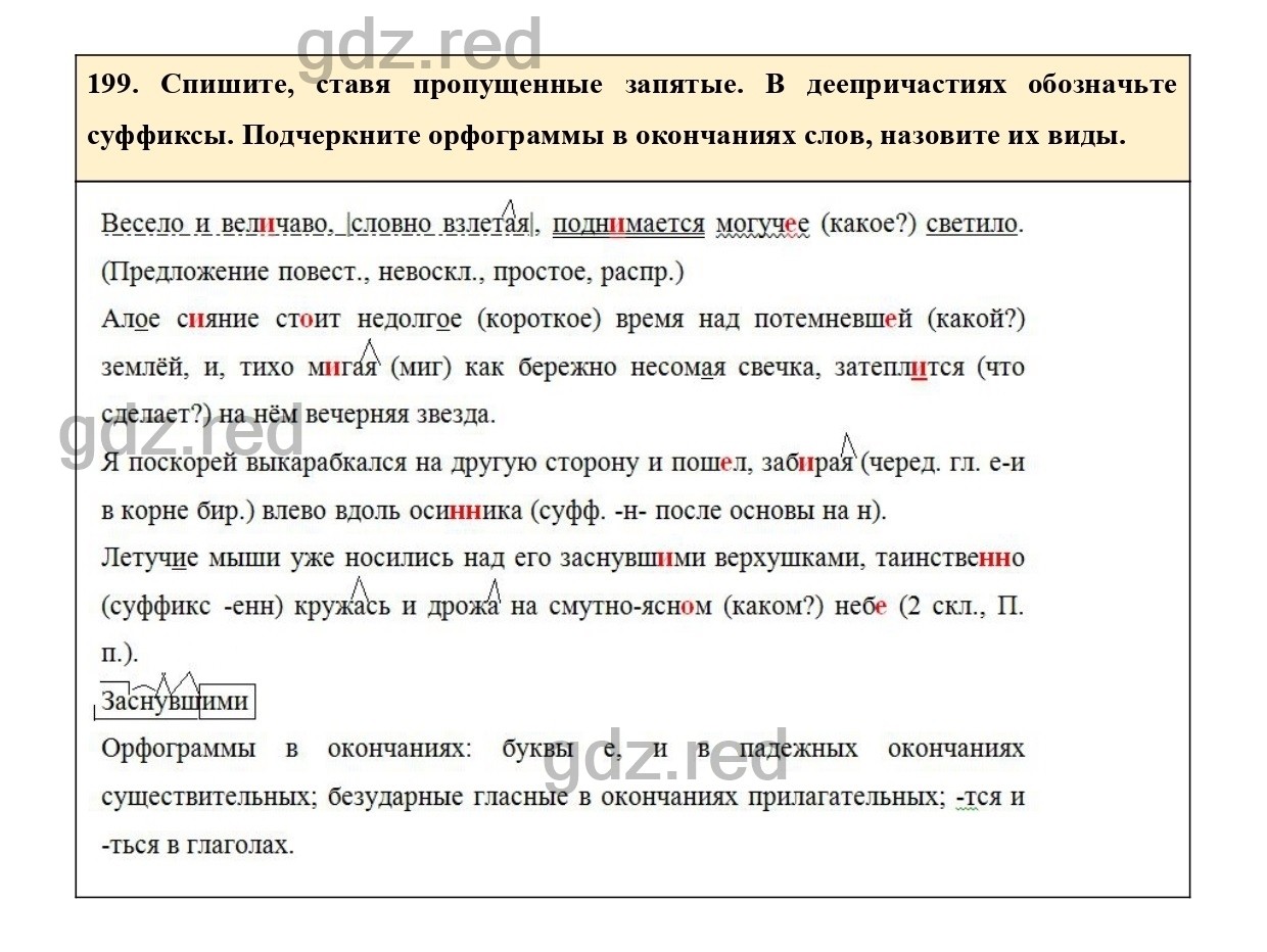 Упражнение 199 - ГДЗ по Русскому языку 7 класс Учебник Ладыженская - ГДЗ РЕД