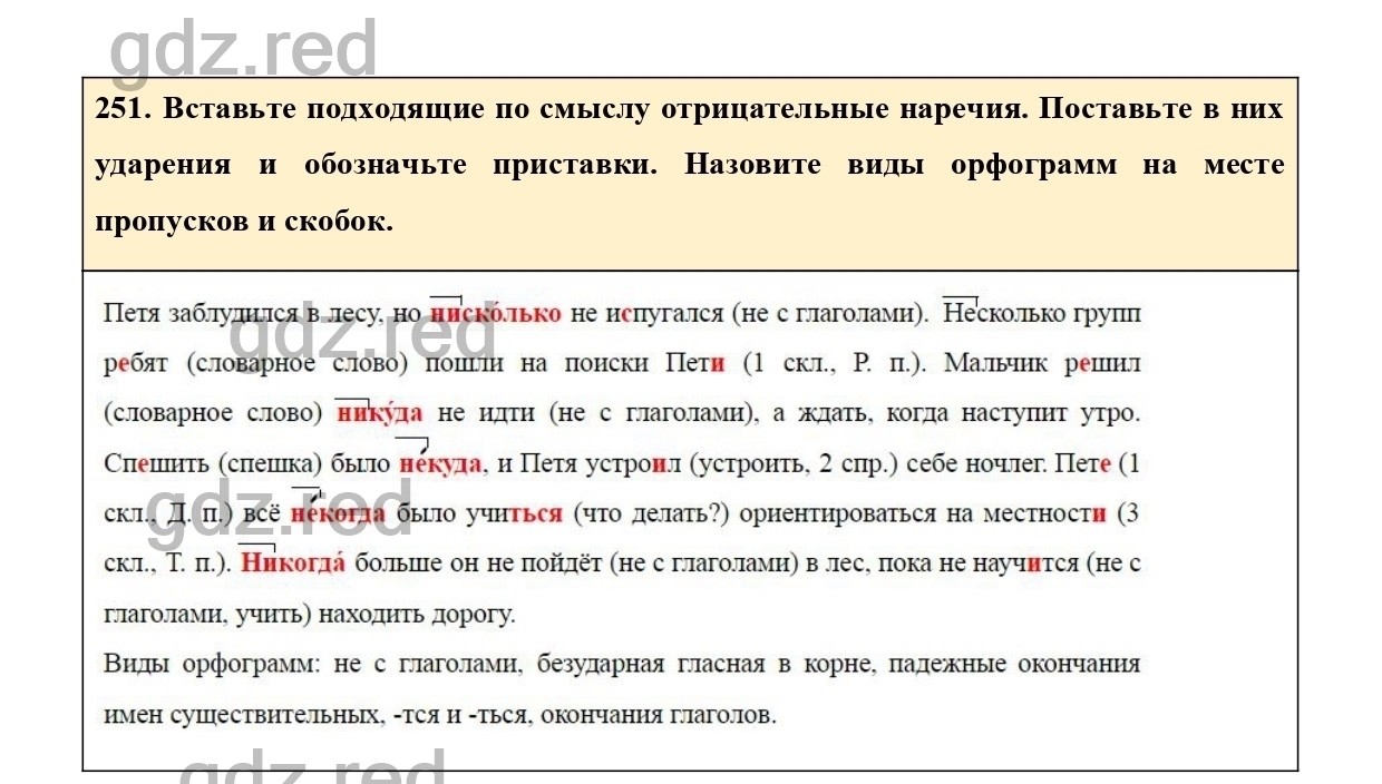 Упражнение 251 - ГДЗ по Русскому языку 7 класс Учебник Ладыженская - ГДЗ РЕД