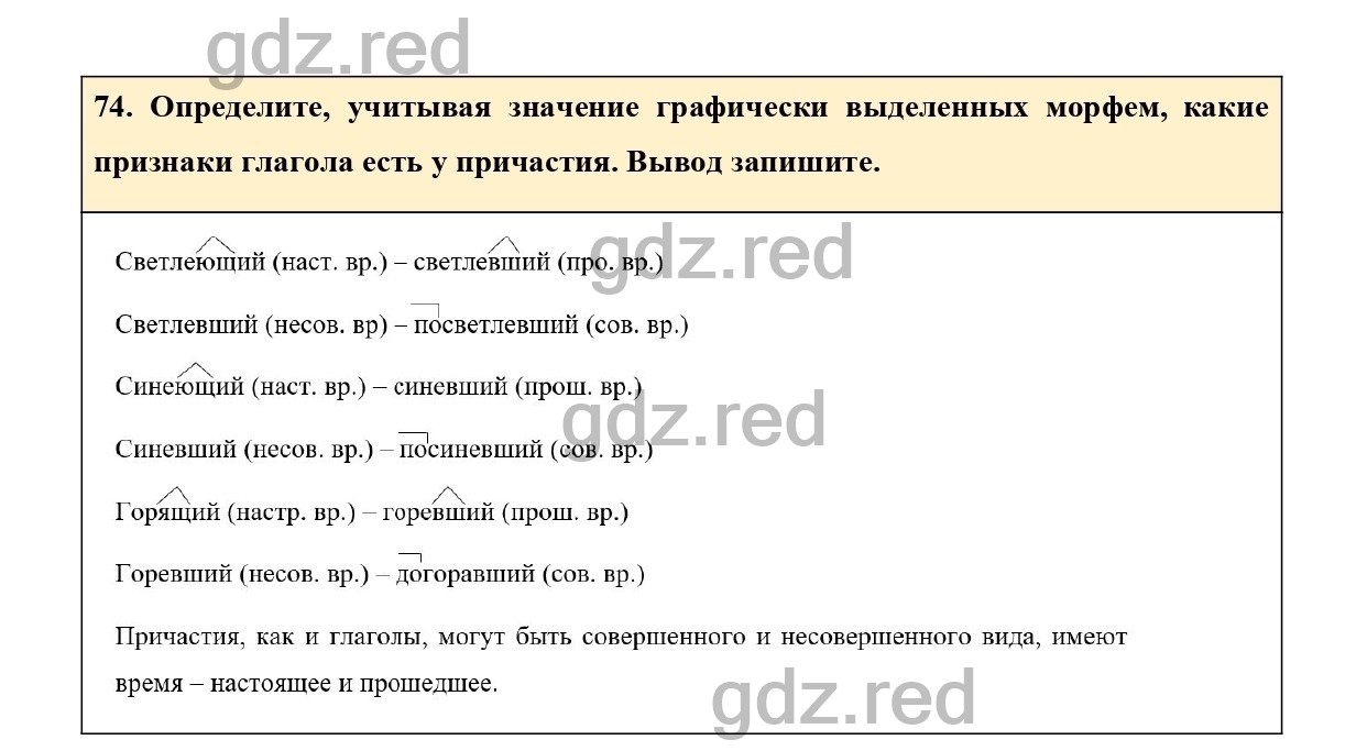 Упражнение 74 - ГДЗ по Русскому языку 7 класс Учебник Ладыженская - ГДЗ РЕД