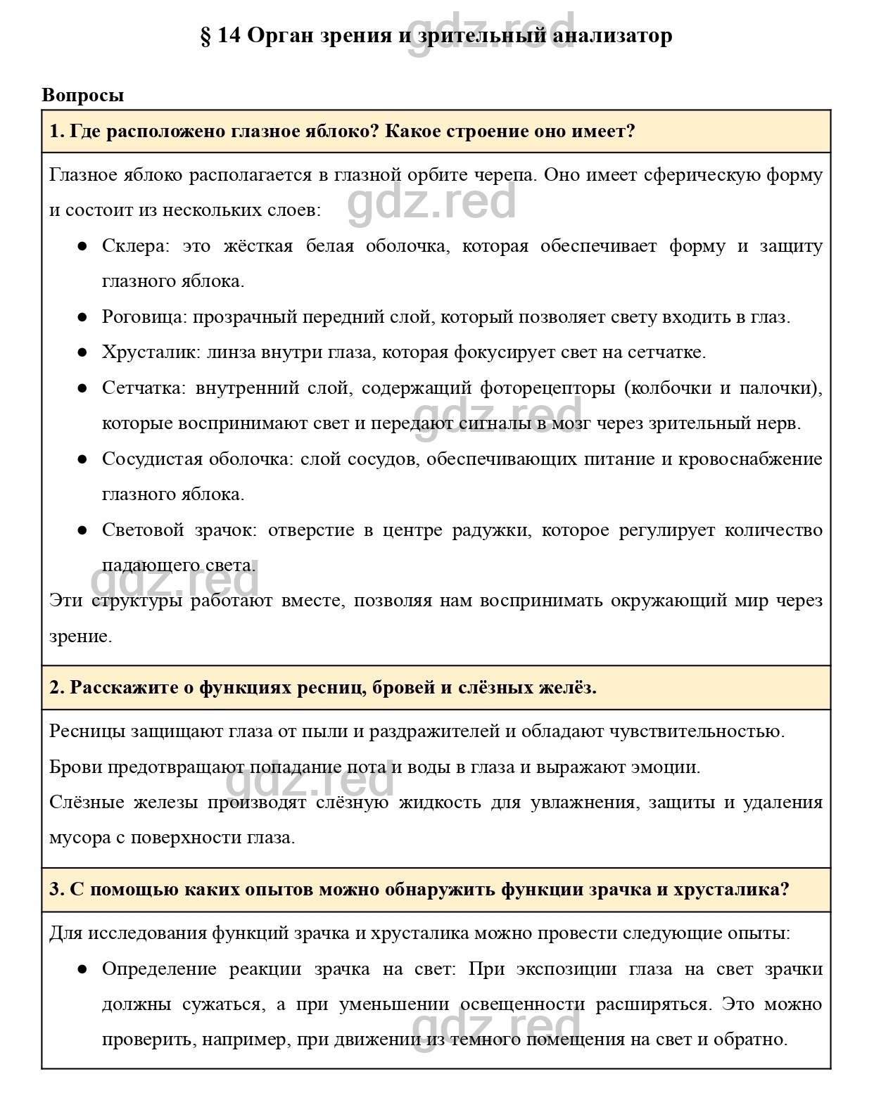 Вопросы к странице 69- ГДЗ Биология 8 класс Учебник Драгомилов, Маш - ГДЗ  РЕД