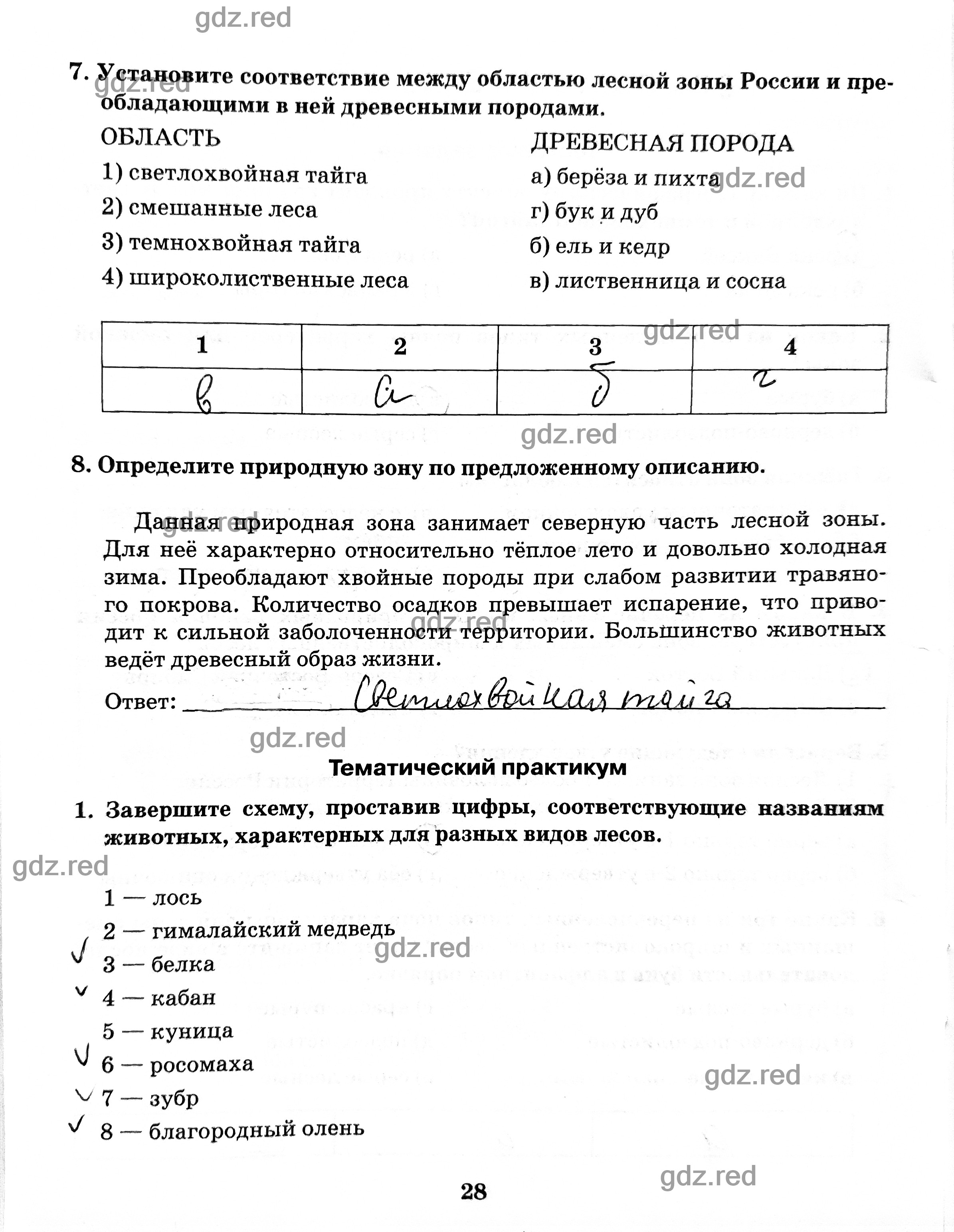 Страница 28 - ГДЗ по Географии 8 класс Рабочая тетрадь Домогацких. Часть 2  - ГДЗ РЕД