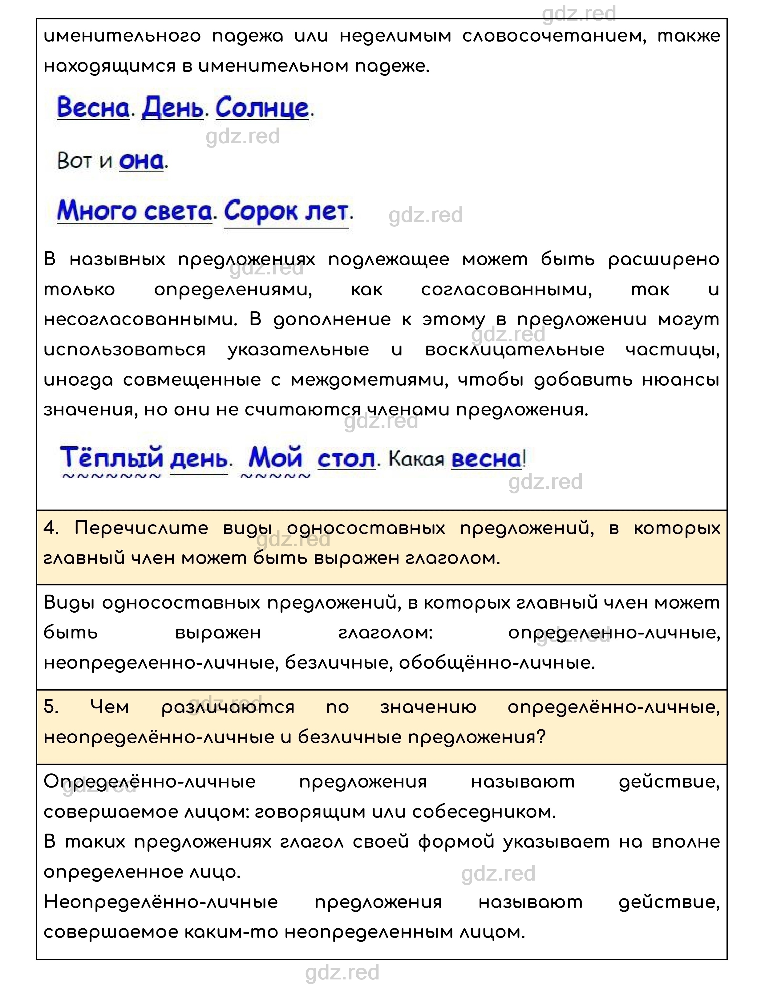 Контрольные вопросы с.118 — ГДЗ по Русскому языку для 8 класса Учебник  Ладыженская Т.А., Тростенцова Л.А. - ГДЗ РЕД