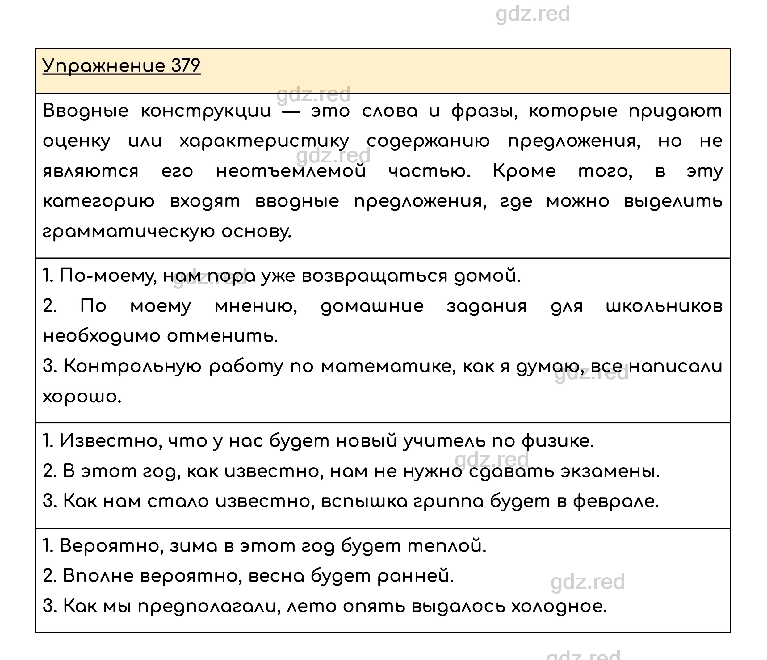 Упражнение 379 — ГДЗ по Русскому языку для 8 класса Учебник Ладыженская  Т.А., Тростенцова Л.А. - ГДЗ РЕД